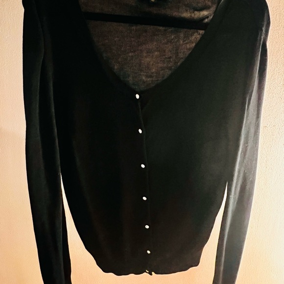 2 Express sweaters with crystal buttons.black (M), Tan(L)all fit sz4-6 - Picture 2 of 5